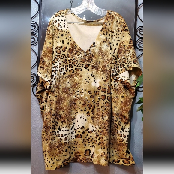 2 Plus Size Bundle/ VTG Ivy Rose Art Buttons Down Shirt Top Animal Print Blouse - Picture 7 of 9